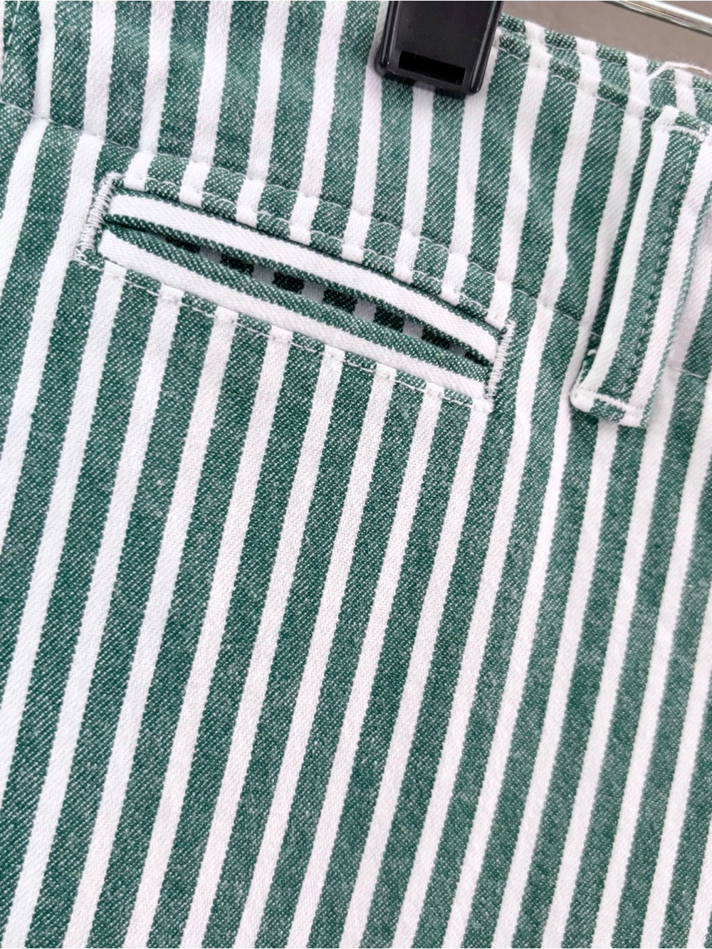 Talbots Green White Striped Wide Leg Crop Pants Size 14 Coastal Cottage - Picture 3 of 11